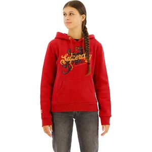 Superdry Tattoo Script Graphic Hoodie Red Dahlia M Women Superdry Tattoo Script Graphic Hoodie Red Dahlia M Women