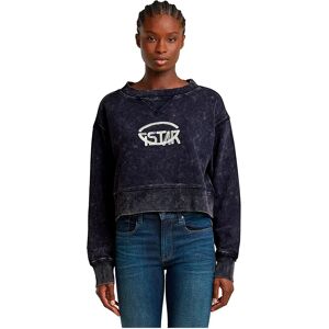 G-star Overdyed Cropped Logo Loose R Sweatshirt Osaka Blue Gd 2XS Women G-star Overdyed Cropped Logo Loose R Sweatshirt Osaka Blue Gd 2XS Women