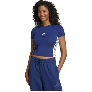 adidas Essentials 3 Stripes Slim Baby Short Sleeve T-shirt Dark Blue / White 2XS Women adidas Essentials 3 Stripes Slim Baby Short Sleeve T-shirt Dark Blue / White 2XS Women