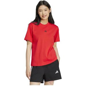 adidas Essentials Small Logo Cotton Short Sleeve T-shirt Pure Ruby / Black M Women adidas Essentials Small Logo Cotton Short Sleeve T-shirt Pure Ruby / Black M Women