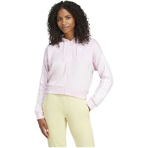 adidas Essentials 3 Stripes French Terry Full Zip Sweatshirt Clear Pink / White M Women adidas Essentials 3 Stripes French Terry Full Zip Sweatshirt Clear Pink / White M Women