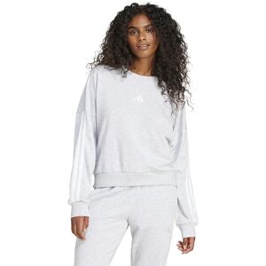 adidas Essentials 3 Stripes French Terry Sweatshirt Light Grey Heather / White L Women adidas Essentials 3 Stripes French Terry Sweatshirt Light Grey Heather / White L Women
