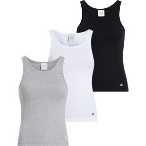 Calvin Klein Lv00qs7493 Sleeveless T-shirt 3 Units Black / White / Grey Heather S Women Calvin Klein Lv00qs7493 Sleeveless T-shirt 3 Units Black / White / Grey Heather S Women