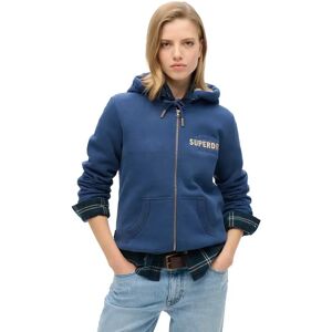 Superdry Luxe Metallic Logo Full Zip Sweatshirt Sargasso Sea Blue S Women Superdry Luxe Metallic Logo Full Zip Sweatshirt Sargasso Sea Blue S Women