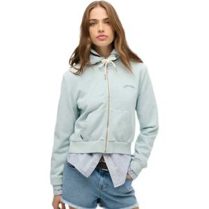 Superdry Essential Logo Cropped Full Zip Sweatshirt Winter Sky Blue M Women Superdry Essential Logo Cropped Full Zip Sweatshirt Winter Sky Blue M Women