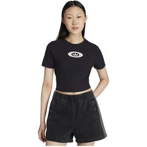 adidas Originals Campus 2000 Back Cut Out Rib Short Sleeve T-shirt Black M Women adidas Originals Campus 2000 Back Cut Out Rib Short Sleeve T-shirt Black M Women