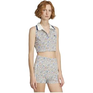 adidas Originals X Liberty London Crop Sleeveless Polo Off White / Semi Lucid Red 2XS Women adidas Originals X Liberty London Crop Sleeveless Polo Off White / Semi Lucid Red 2XS Women