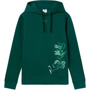 Puma Graphic Flowered Hoodie Green Terrain XL Women Puma Graphic Flowered Hoodie Green Terrain XL Women