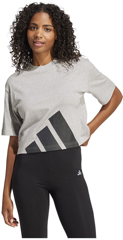 adidas Essentials Big Logo Boyfriend Short Sleeve T-shirt Medium Grey Heather / Black S Women