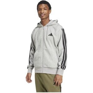 adidas Essentials 3 Stripes Fleece Full Zip Sweatshirt Medium Grey Heather / Black 3XL Men adidas Essentials 3 Stripes Fleece Full Zip Sweatshirt Medium Grey Heather / Black 3XL Men