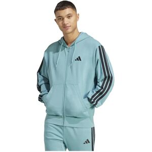 adidas Essentials 3 Stripes French Terry Full Zip Sweatshirt Powder Teal / Black XL Men adidas Essentials 3 Stripes French Terry Full Zip Sweatshirt Powder Teal / Black XL Men