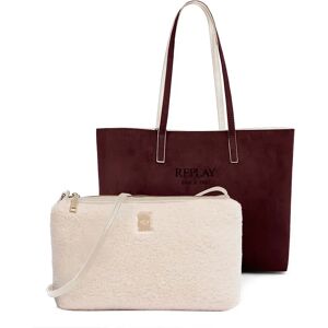 Replay Fw3553.005.a2018a Shopper Bag Off White / Huckleberry One Size unisex Replay Fw3553.005.a2018a Shopper Bag Off White / Huckleberry One Size unisex