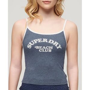 Superdry Essential Branded Sleeveless T-shirt Navy Marl S Women Superdry Essential Branded Sleeveless T-shirt Navy Marl S Women
