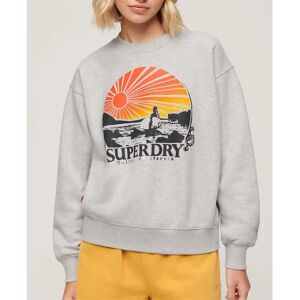 Superdry Travel Souvenir Loose Sweatshirt Flake Grey Marl 2XS Women Superdry Travel Souvenir Loose Sweatshirt Flake Grey Marl 2XS Women