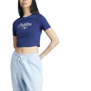 adidas Originals Baby Graphic Short Sleeve Top Dark Blue XS Women adidas Originals Baby Graphic Short Sleeve Top Dark Blue XS Women