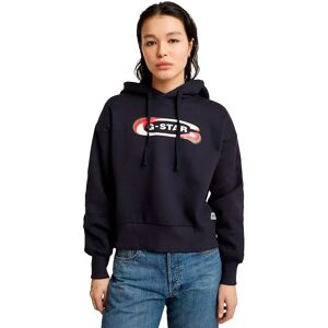 G-star Old Skool Logo Loose Hoodie Osaka Blue 2XS Women G-star Old Skool Logo Loose Hoodie Osaka Blue 2XS Women
