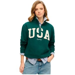 Superdry Athletic Ess Applique Half Zip Sweatshirt Dark Pine Green XS Women Superdry Athletic Ess Applique Half Zip Sweatshirt Dark Pine Green XS Women