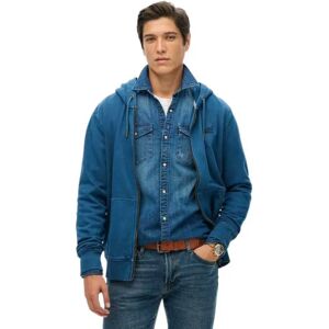 Superdry Essential Logo Washed Full Zip Sweatshirt Washed Insignia Blue S Men Superdry Essential Logo Washed Full Zip Sweatshirt Washed Insignia Blue S Men