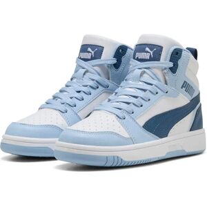 Puma Rebound V6 Mid Trainers White / Dark Indigo / Haute Tropic UK 5.5 Boys,Girls Puma Rebound V6 Mid Trainers White / Dark Indigo / Haute Tropic UK 5.5 Boys,Girls