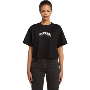 G-star Felt Logo Boxy Short Sleeve T-shirt Dark Black 2XL Women G-star Felt Logo Boxy Short Sleeve T-shirt Dark Black 2XL Women