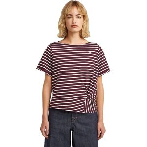 G-star Striped Knot Short Sleeve T-shirt Maroon / Milk Stripe XL Women G-star Striped Knot Short Sleeve T-shirt Maroon / Milk Stripe XL Women