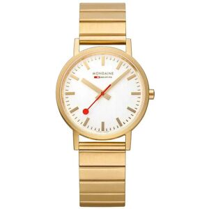 Mondaine Classic 36 Mm Woman Watch Silver / St. Steel Brushed Ip Gold Plated One Size Women Mondaine Classic 36 Mm Woman Watch Silver / St. Steel Brushed Ip Gold Plated One Size Women