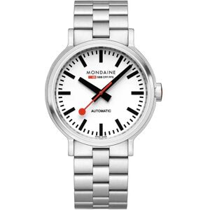 Mondaine Original Automatic 41 Mm Watch White / St. Steel Brushed One Size Men Mondaine Original Automatic 41 Mm Watch White / St. Steel Brushed One Size Men