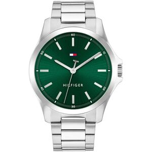 Tommy Hilfiger Bruce 42 Mm Watch Silver / Green / Mineral One Size Men Tommy Hilfiger Bruce 42 Mm Watch Silver / Green / Mineral One Size Men