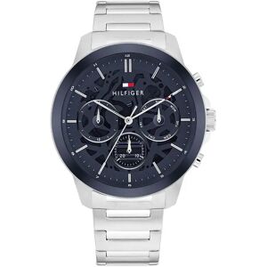 Tommy Hilfiger Henry 44 Mm Watch Silver / Blue / Mineral One Size Men Tommy Hilfiger Henry 44 Mm Watch Silver / Blue / Mineral One Size Men