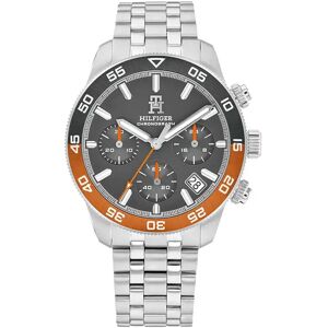 Tommy Hilfiger Th85 41 Mm Watch Silver / Grey / Orange / Mineral One Size Men Tommy Hilfiger Th85 41 Mm Watch Silver / Grey / Orange / Mineral One Size Men