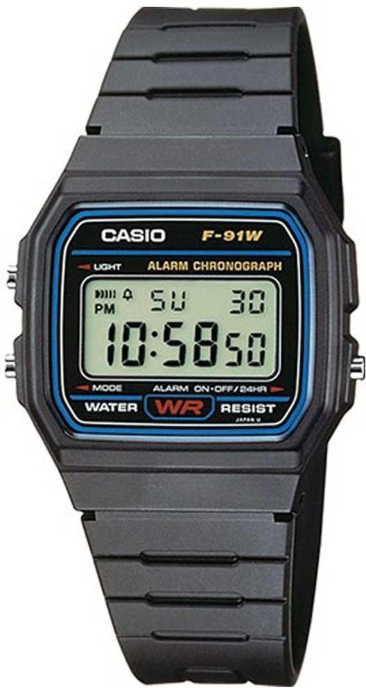 Casio F-91w Watch Black One Size Men,Women