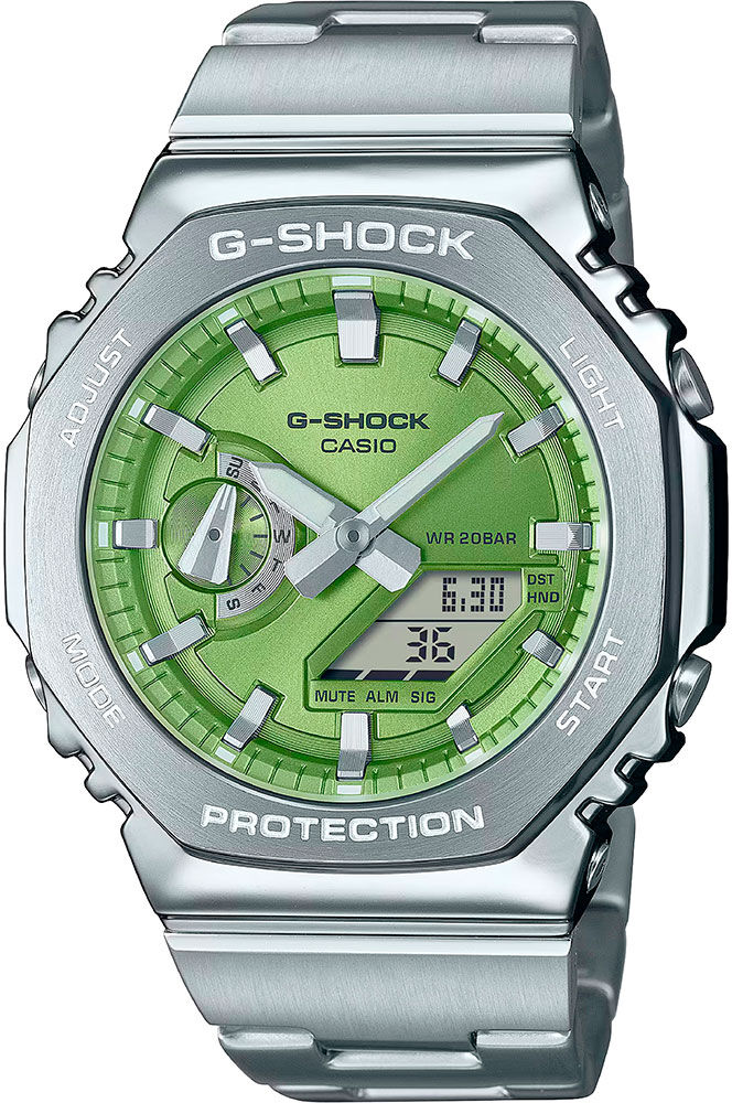 Casio G-shock 44 Mm Watch Silver Grey / Green / Mineral One Size Men