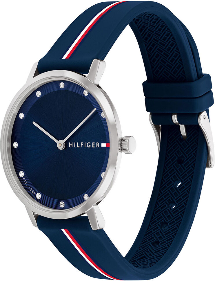 Tommy Hilfiger Pippa Le 34 Mm Woman Watch Navy Blue / Navy Blue Silicone Tricolor Stripes One Size Women