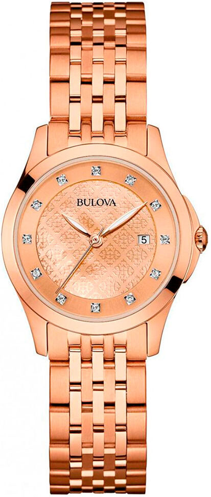 Bulova 97s112 Quartz 27 Mm Woman Watch Pink / Pink / Pink One Size Women