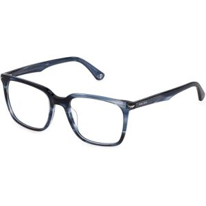 Police Vplg73 Glasses Shiny Striped Blue One Size Men Police Vplg73 Glasses Shiny Striped Blue One Size Men