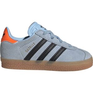adidas Originals Gazelle Comfort Closure Elastic Laces Infant Trainers Clear Sky / Core Black / Solar Orange UK 7K Boys,Girls