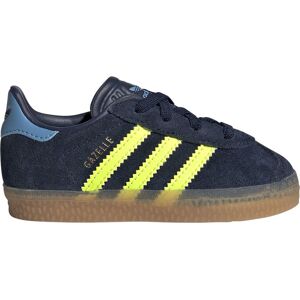 adidas Originals Gazelle Comfort Closure Elastic Laces Infant Trainers Night Indigo / Solar Yellow / Light Blue UK 6K Boys,Girls