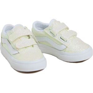 Vans Old Skool V Toddler Trainers UV Glitter Pink / True White UK 4 Boys,Girls