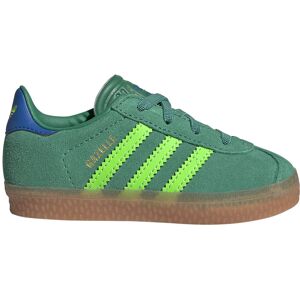 adidas Originals Gazelle Comfort Closure Elastic Laces Infant Trainers Semi Court Green / Solar Green / Bluebird UK 6.5K Boys,Girls