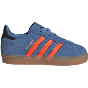 adidas Originals Gazelle Comfort Closure Elastic Laces Infant Trainers Focus Blue / Solar Orange / Core Black UK 8K Boys,Girls