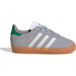 adidas Originals Gazelle Comfort Closure Elastic Laces Infant Trainers Halo Silver / Ftwr White / Green UK 6K Boys,Girls