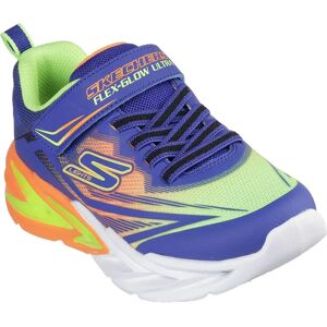 Skechers Flex Glow Ultra Trainers Blue Synthetic / Lime / Orange Textile / Orange Trim UK 2 Boys,Girls Skechers Flex Glow Ultra Trainers Blue Synthetic / Lime / Orange Textile / Orange Trim UK 2 Boys,Girls
