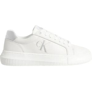 Calvin Klein Jeans Cupsole Laceup Trainers Bright White / Silver UK 3.5 Women Calvin Klein Jeans Cupsole Laceup Trainers Bright White / Silver UK 3.5 Women