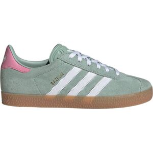 adidas Originals Gazelle Junior Trainers Hazy Green / Ftwr White / Bliss Pink UK 6 Boys,Girls