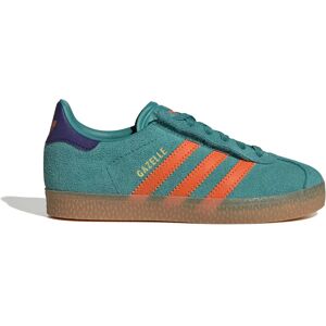 adidas Originals Gazelle Comfort Closure Elastic Lace Trainers Pure Teal / Impact Orange / Collegiate Purple UK 2.5 Boys,Girls adidas Originals Gazelle Comfort Closure Elastic Lace Trainers Pure Teal / Impact Orange / Collegiate Purple UK 2.5 Boys,Girls