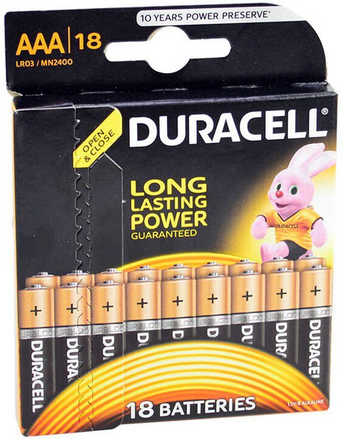 Duracell Aaa Alkaline Battery 18 Units Black / Brown One Size unisex
