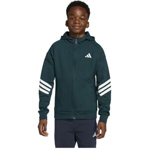 adidas Future Icons 3 Stripes Full Zip Sweatshirt Aurora Ivy / White 9-10 Years Boys,Girls