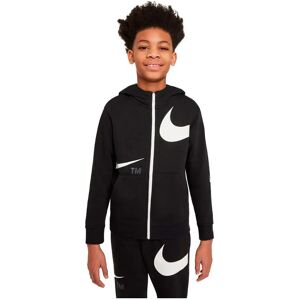 Nike Sportswear Swoosh Fleece Full Zip Sweatshirt Black / White 12-13 Years Boys,Girls Nike Sportswear Swoosh Fleece Full Zip Sweatshirt Black / White 12-13 Years Boys,Girls