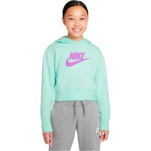 Nike Sportswear Club French Terry Cropped Hoodie Mint Foam / Violet Shock 13-15 Years Girls Nike Sportswear Club French Terry Cropped Hoodie Mint Foam / Violet Shock 13-15 Years Girls