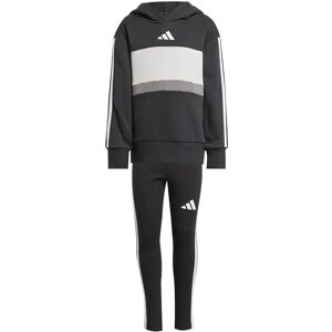 adidas Seasonal Essentials Tiberio 3 Stripes Fleece Leggings Tracksuit Black / White / Grey Two 7-8 Years Girls adidas Seasonal Essentials Tiberio 3 Stripes Fleece Leggings Tracksuit Black / White / Grey Two 7-8 Years Girls